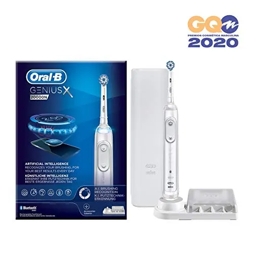Cepillo de Dientes Eléctrico Oral-B Genius X 20000N con Inteligencia Artificial y Estuche de Viaje – Blanco