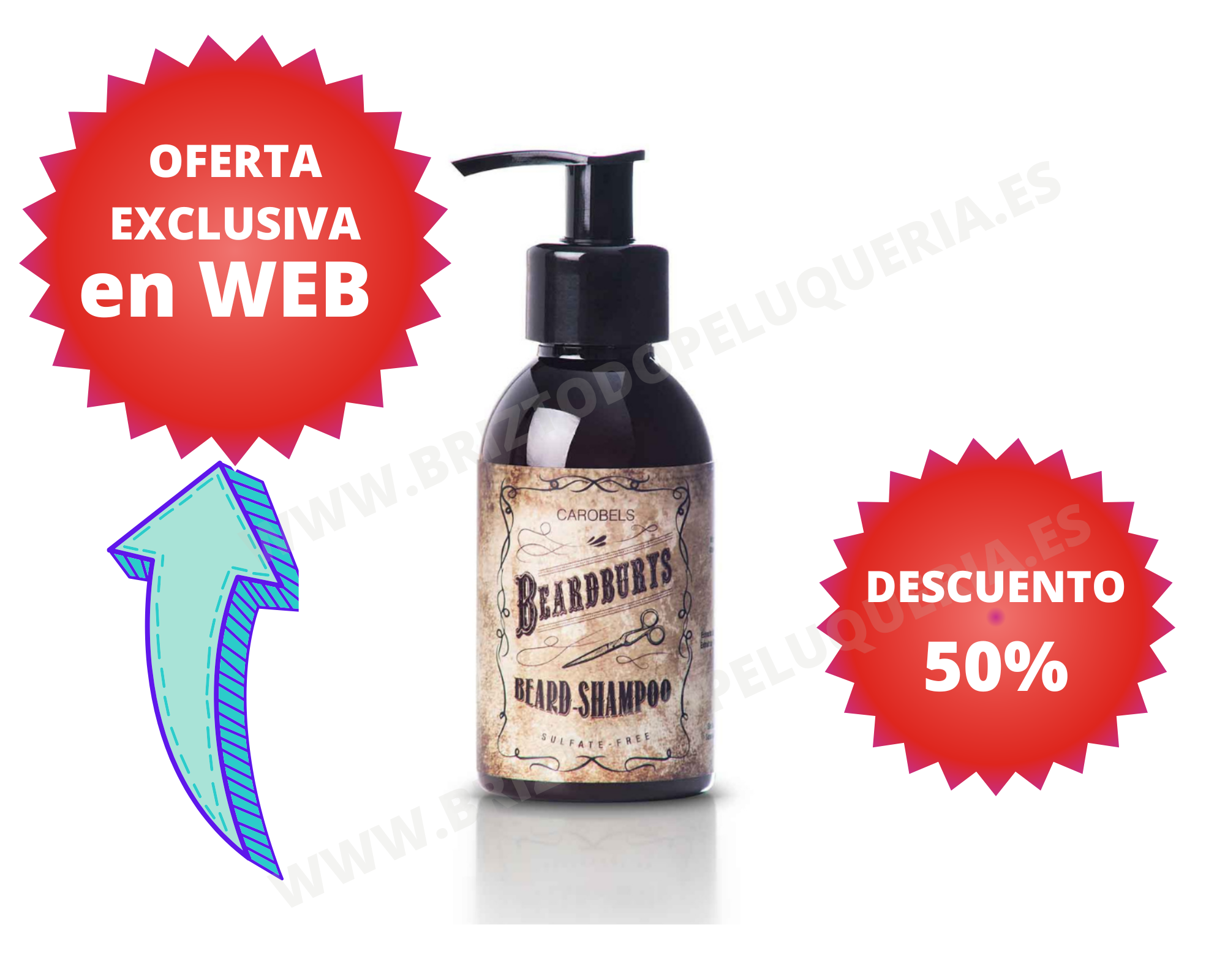 Champu para Barba y Bigote de uso diario sin sulfatos BEARDBURYS