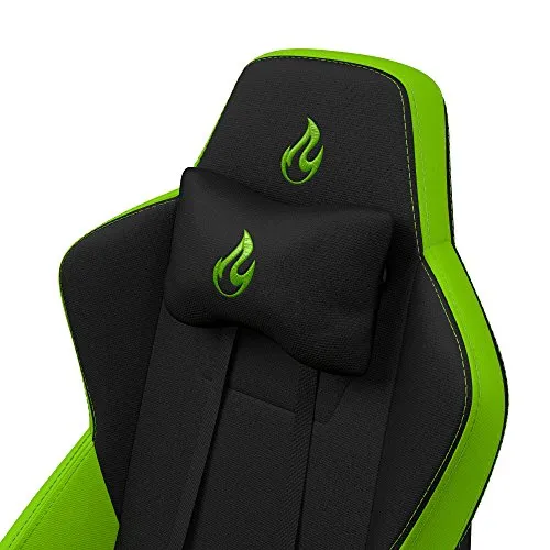 Silla Gaming Nitro Concepts S300 – 135 kg – Reclinable – Ajustable – Negro/Verde - Imagen 5