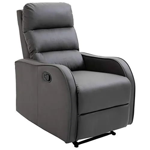 Sillón Relax HOMCOM Reclinable Manual con Reposapiés Retráctil